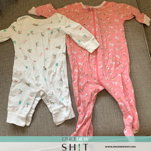 Once New Shit - Baby Girls 3-6 Months Pajamas (pack of 3)
