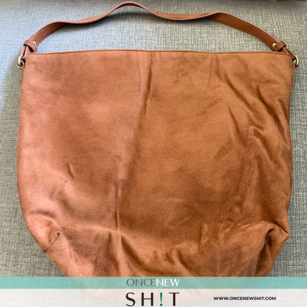 Once New Shit - Brown Suade-Like Handbag