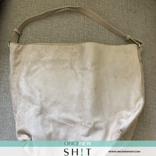 Once New Shit - Beige Suade-Like Handbag