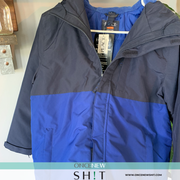 Once New Shit - The Children's Place Boys Blue Winter Coat (size large 10/12)