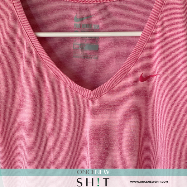 Once New Shit - Women's Pink Nike Dri Fit Shirt (size medium)